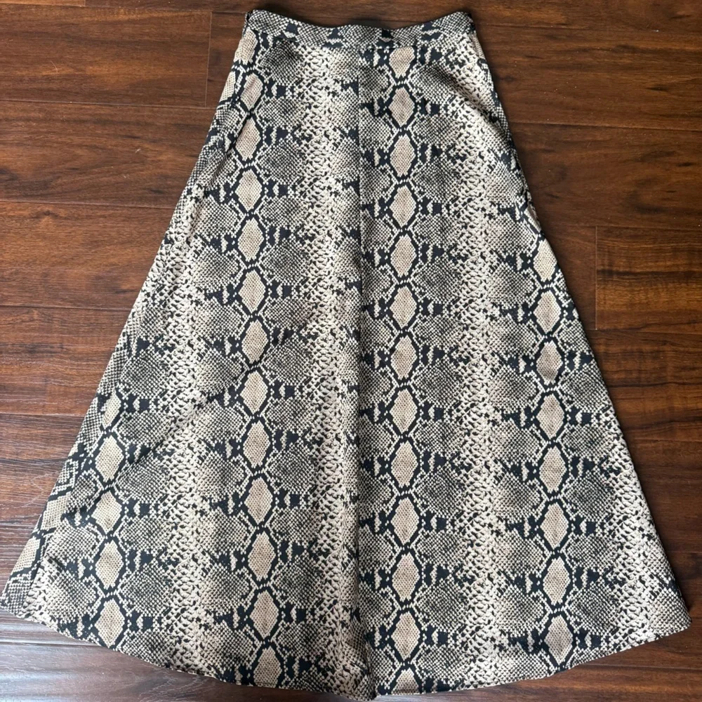 Zara Woman Midi Snakeskin Skirt XS - Picture 4 of 7